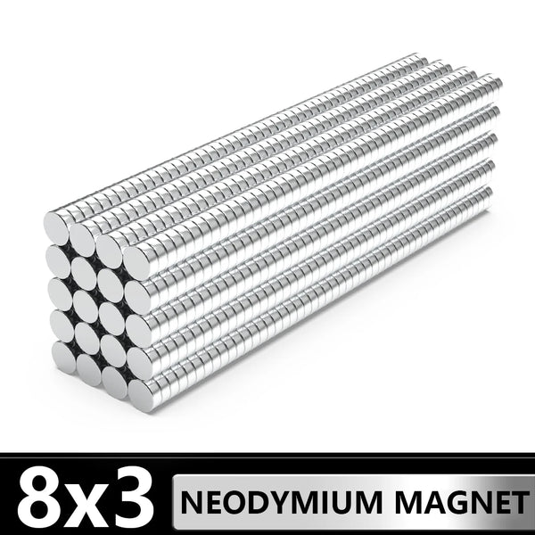 100 Neodymium Magnets - 8x3mm - Powerful Rare Earth Magnets For Crafts, Fimo, Ceramics
